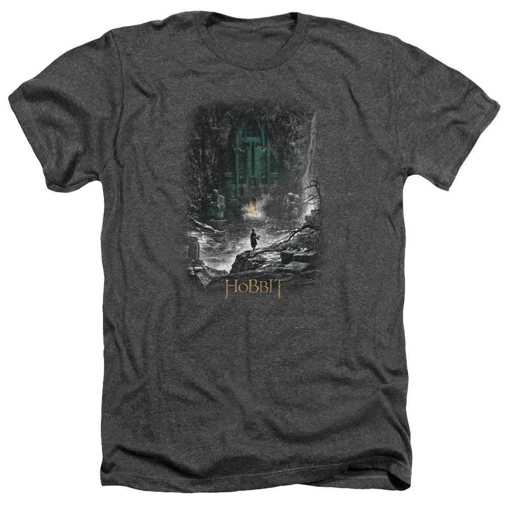 The Hobbit Second Thoughts Men's 30/1 Heather 60 40 Poly Short-Sleeve T-Shirt