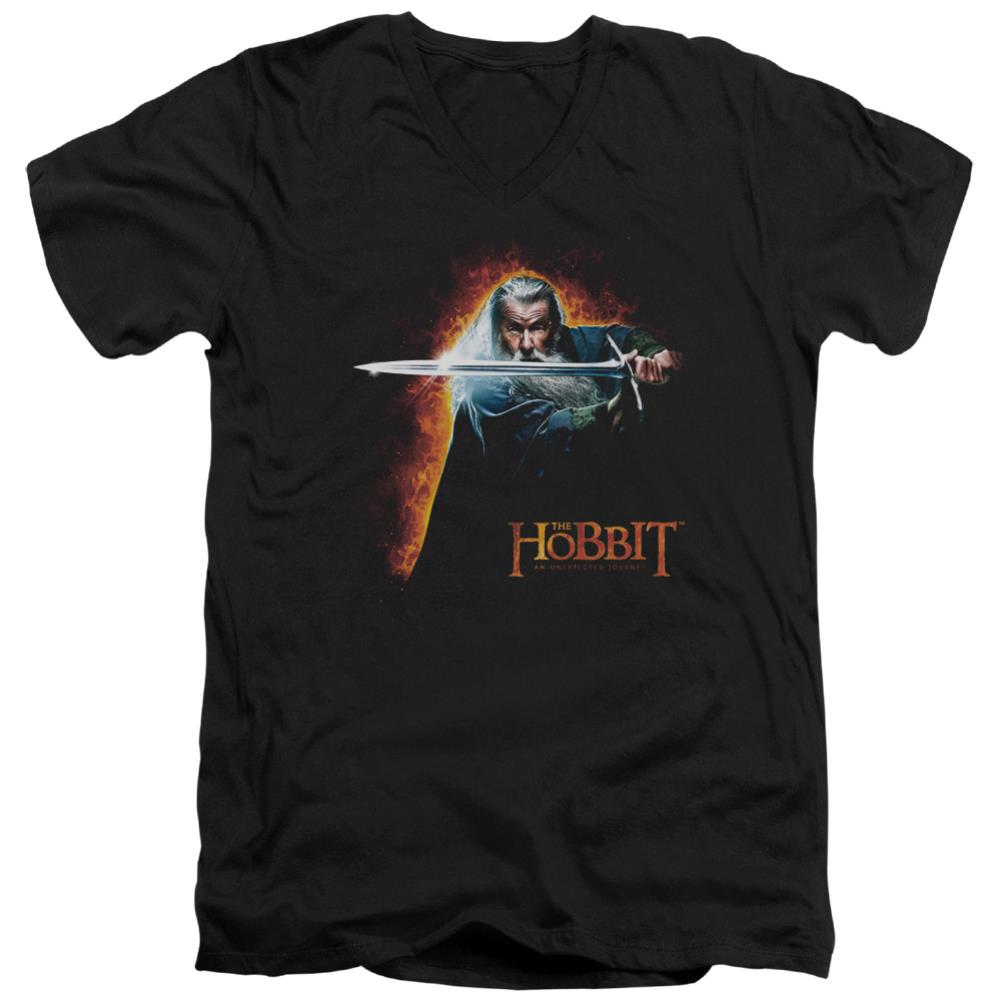 The Hobbit Secret Fire Men's 30/1 Cotton Slim V-Neck T-Shirt