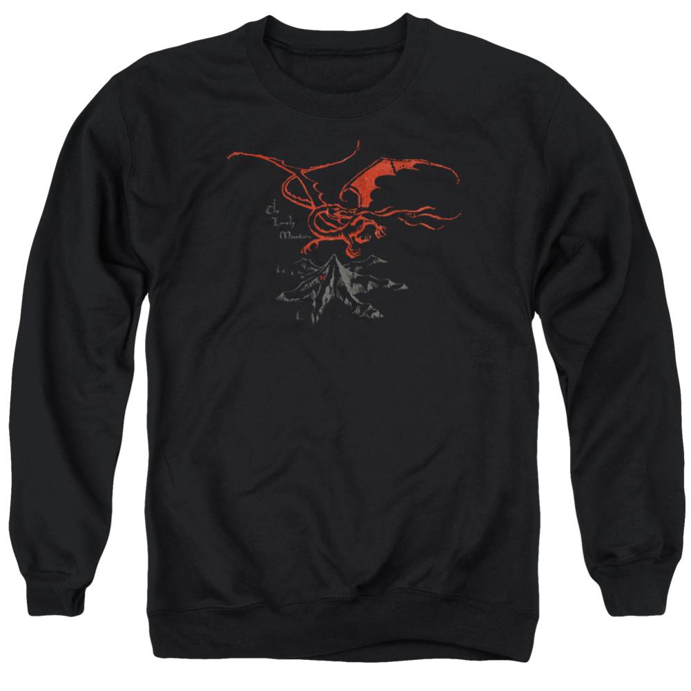 The Hobbit Smaug Men's Crewneck 50 50 Poly Long-Sleeve T-Shirt