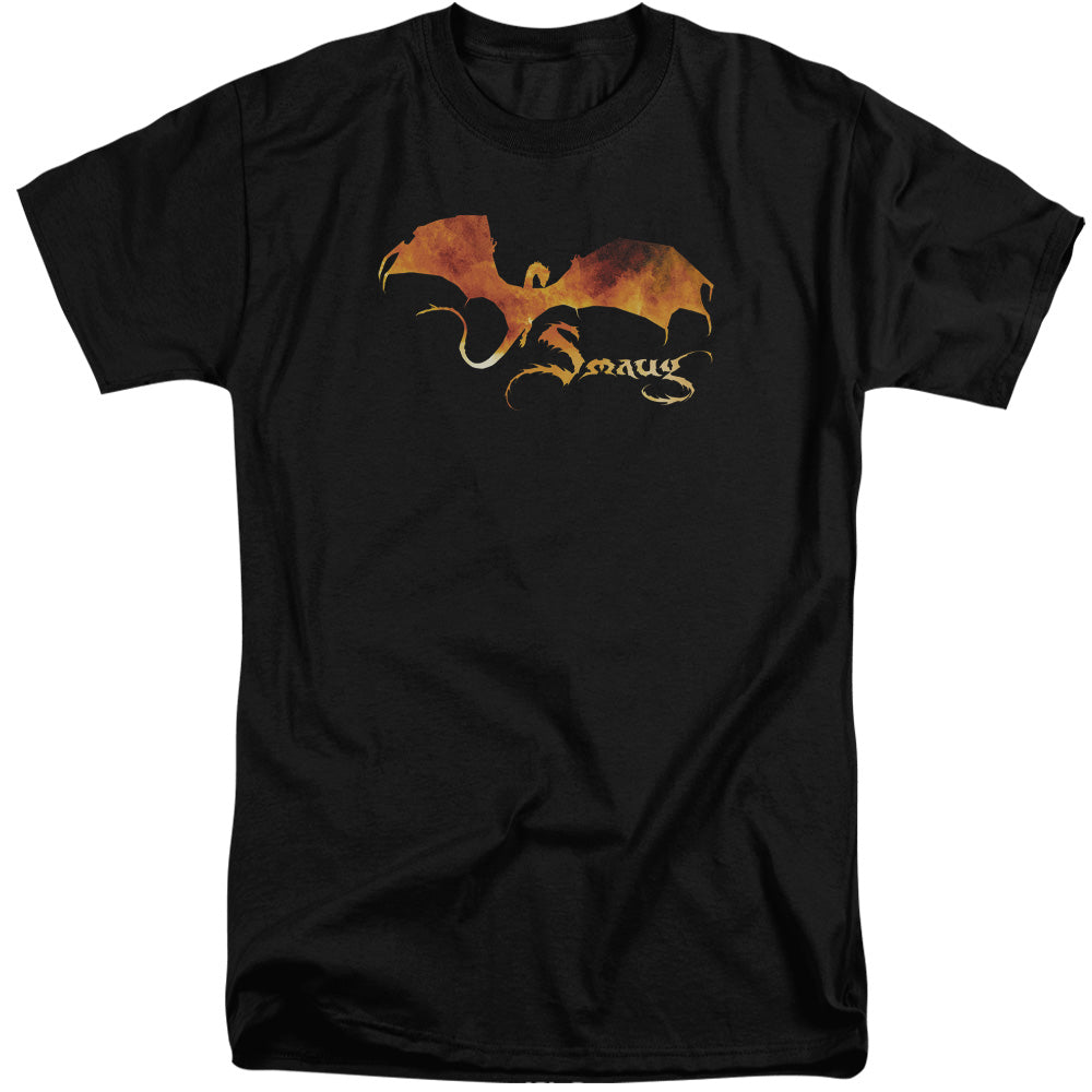 The Hobbit Smaug On Fire Men's 18/1 Tall Cotton Short-Sleeve T-Shirt