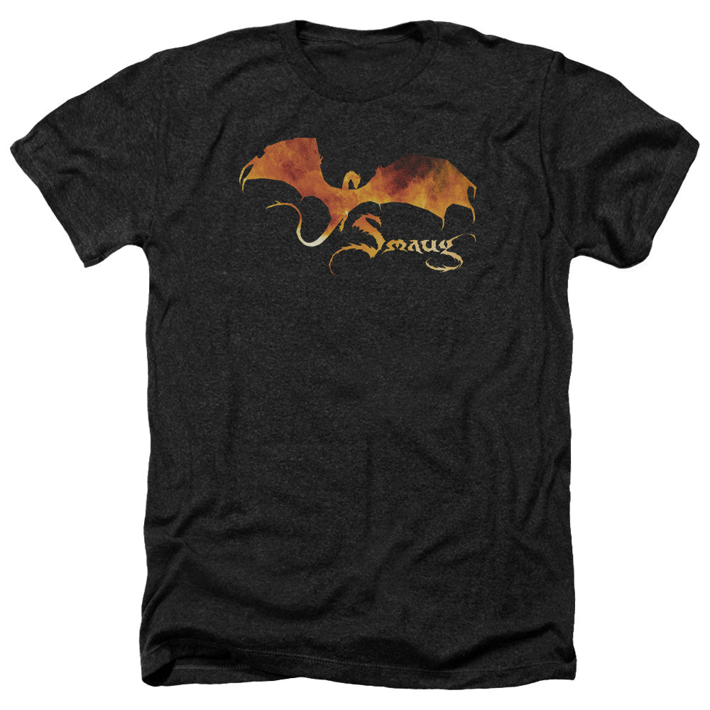 The Hobbit Smaug On Fire Men's 30/1 Heather 60 40 Poly Short-Sleeve T-Shirt