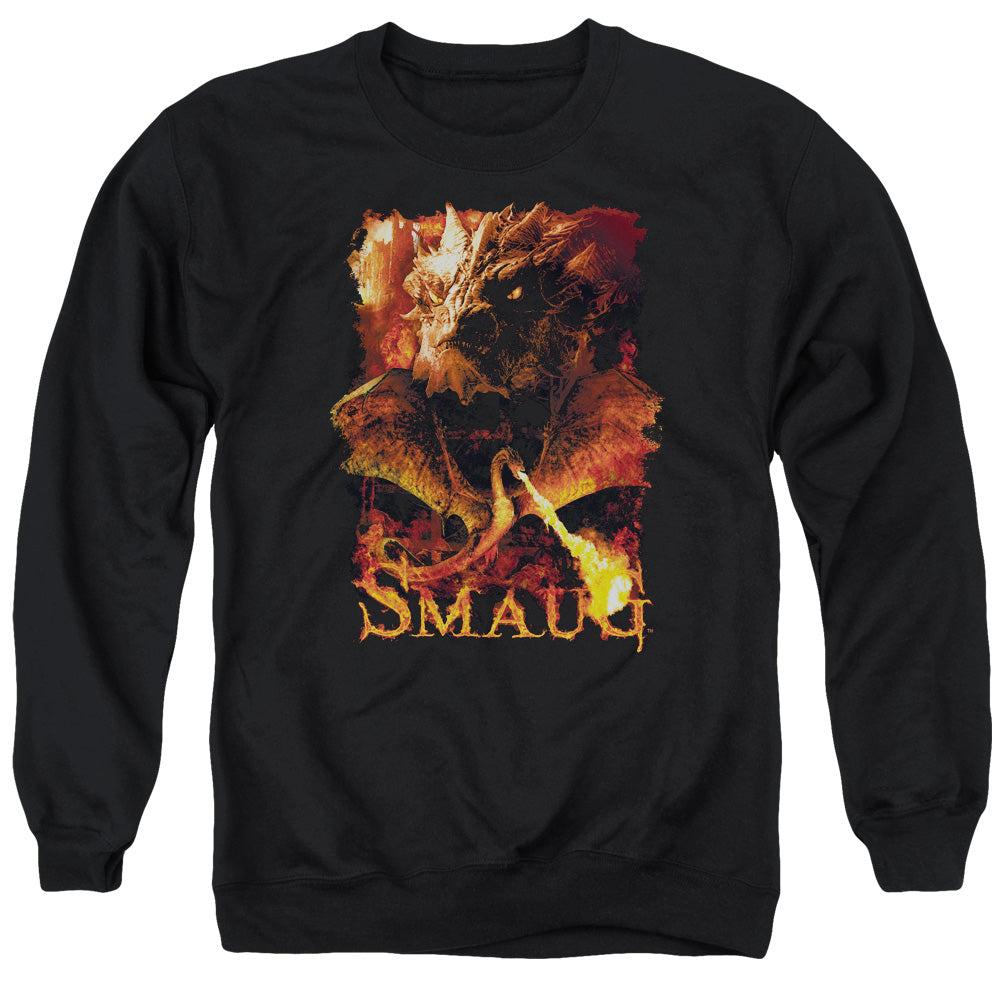 The Hobbit Smolder Men's Crewneck 50 50 Poly Long-Sleeve T-Shirt