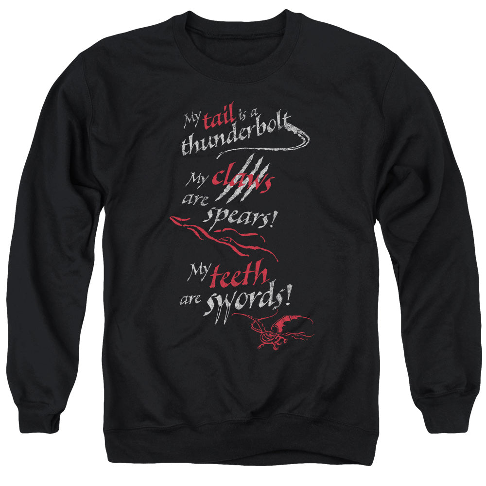 The Hobbit Tail Claws Teeth Men's Crewneck 50 50 Poly Long-Sleeve T-Shirt