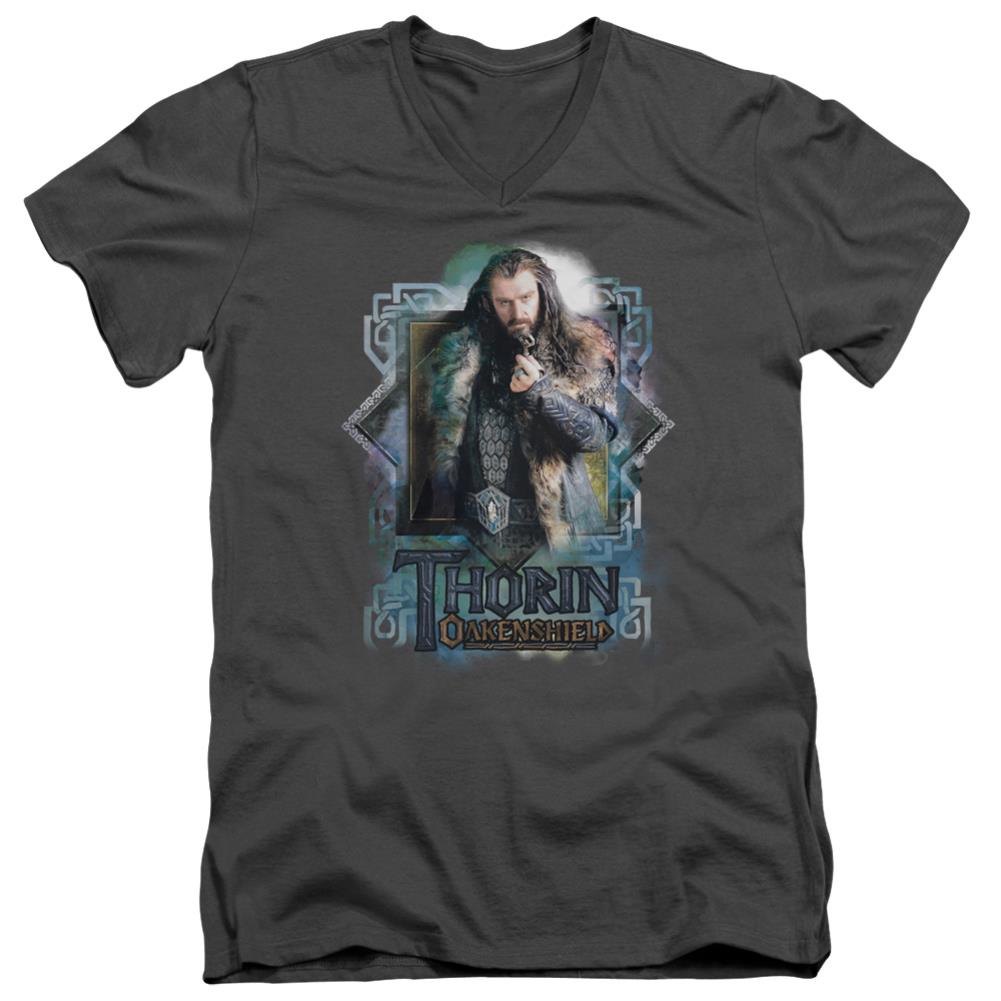 The Hobbit Thorin Oakenshield Men's 30/1 Cotton Slim V-Neck T-Shirt
