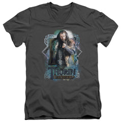 The Hobbit Thorin Oakenshield Men's 30/1 Cotton Slim V-Neck T-Shirt