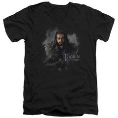 The Hobbit Thorin Oakenshield Men's 30/1 Cotton Slim V-Neck T-Shirt