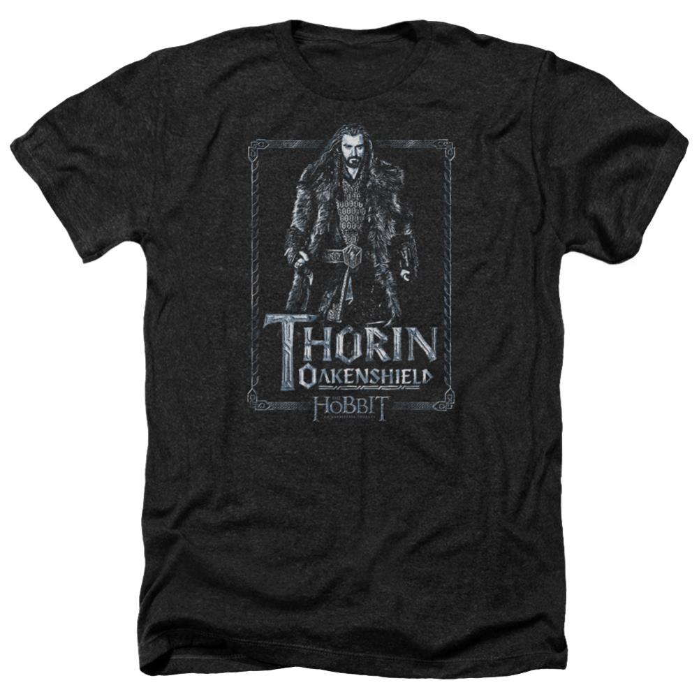 The Hobbit Thorin Stare Men's 30/1 Heather 60 40 Poly Short-Sleeve T-Shirt