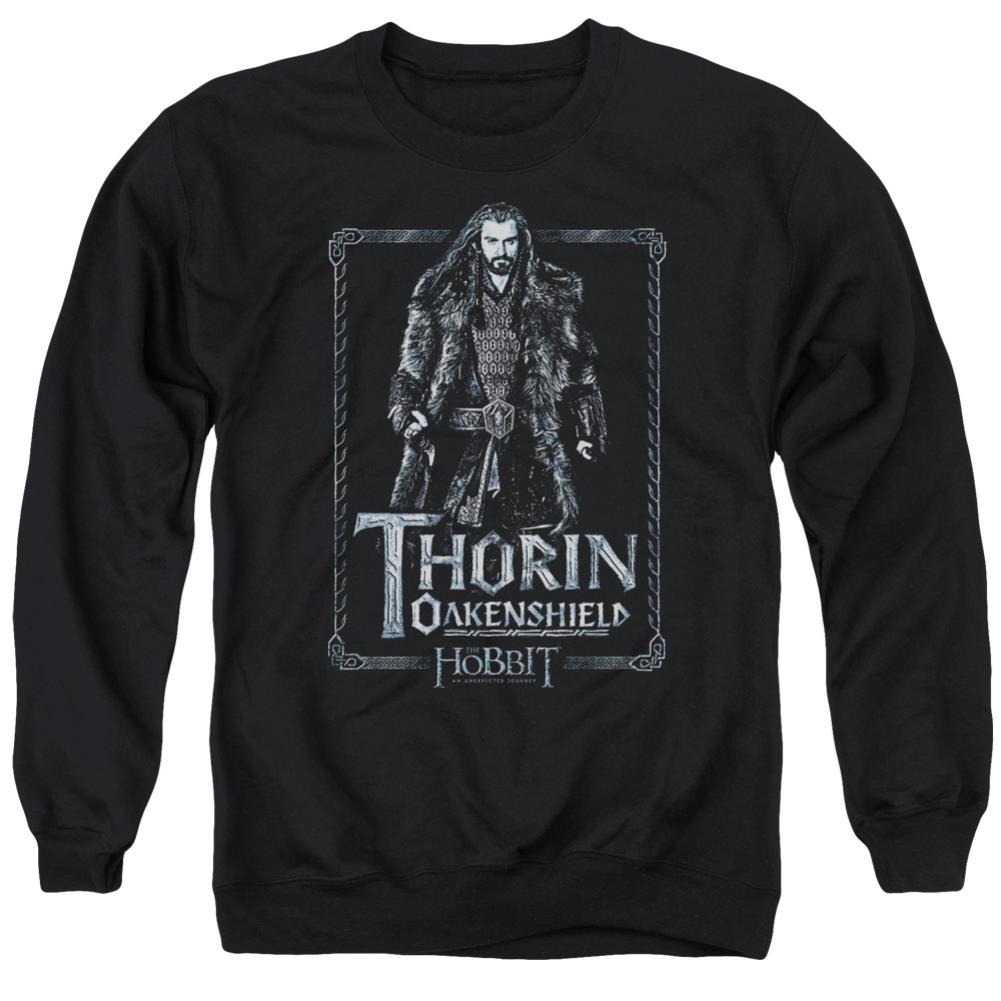 The Hobbit Thorin Stare Men's Crewneck 50 50 Poly Long-Sleeve T-Shirt