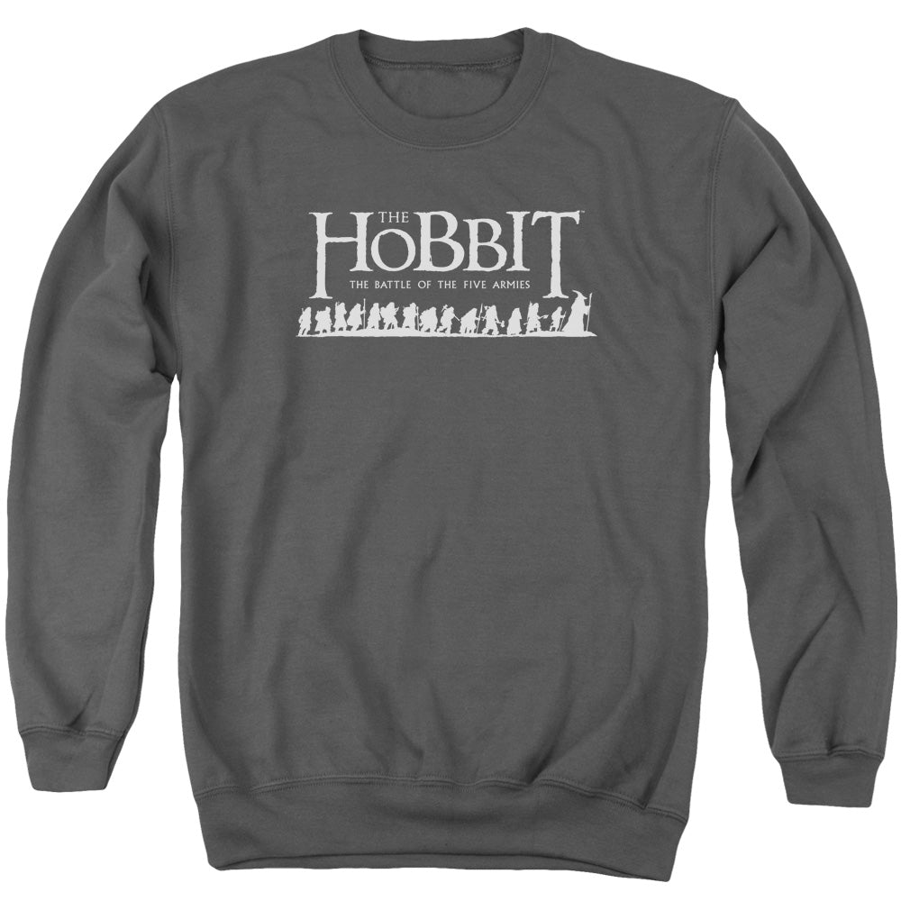 The Hobbit Walking Logo Men's Crewneck 50 50 Poly Long-Sleeve T-Shirt