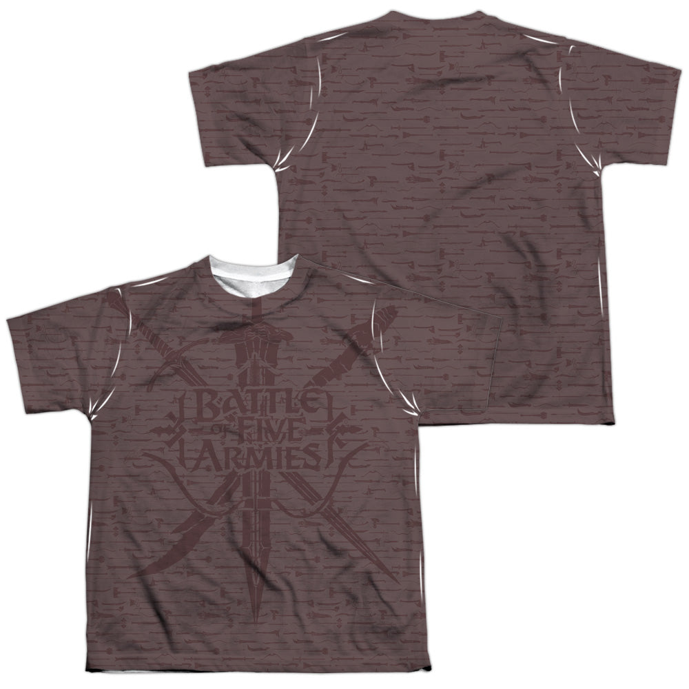 The Hobbit Weapons (Front/Back) Youth Regular Fit Poly Short-Sleeve T-Shirt