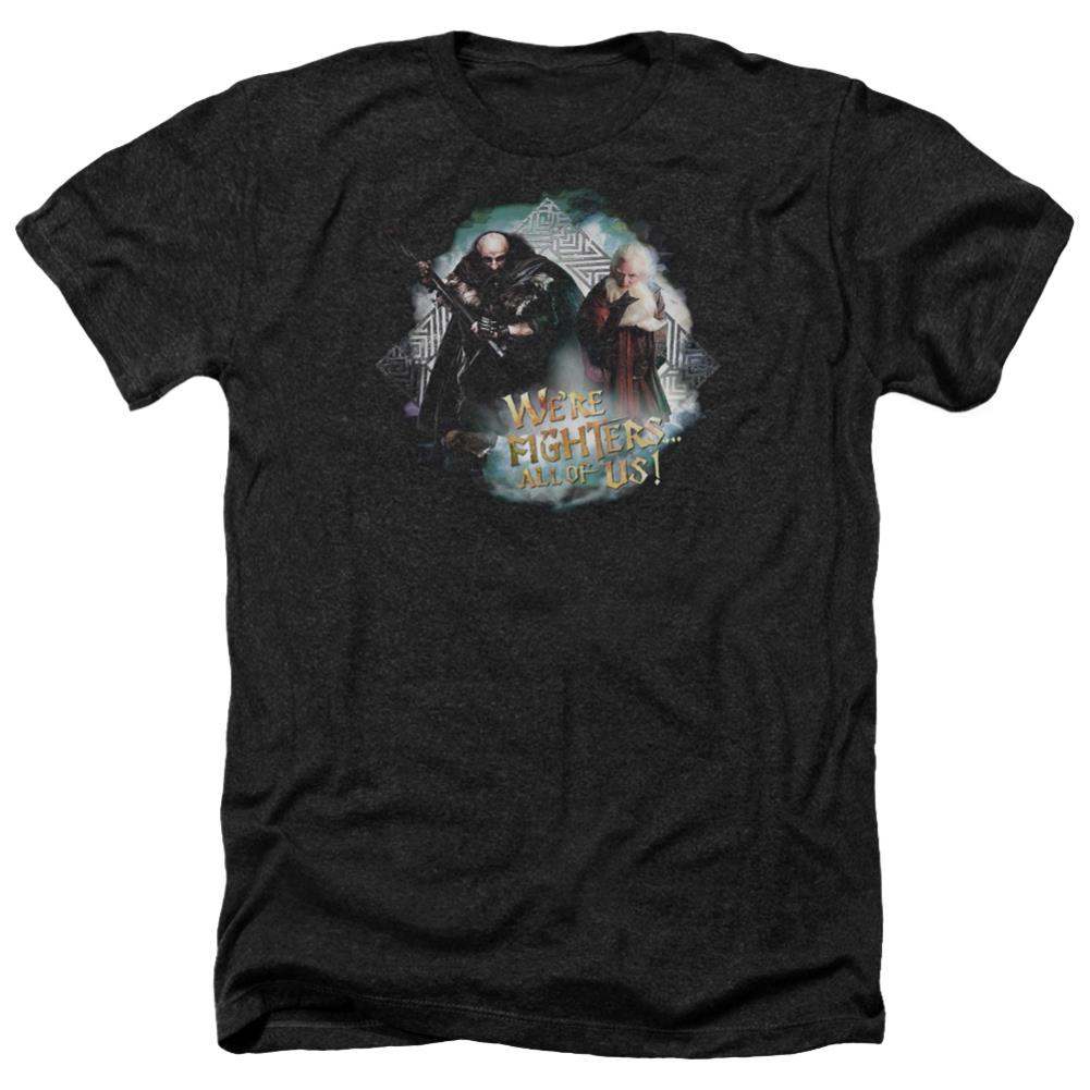 The Hobbit We're Fighters Men's 30/1 Heather 60 40 Poly Short-Sleeve T-Shirt