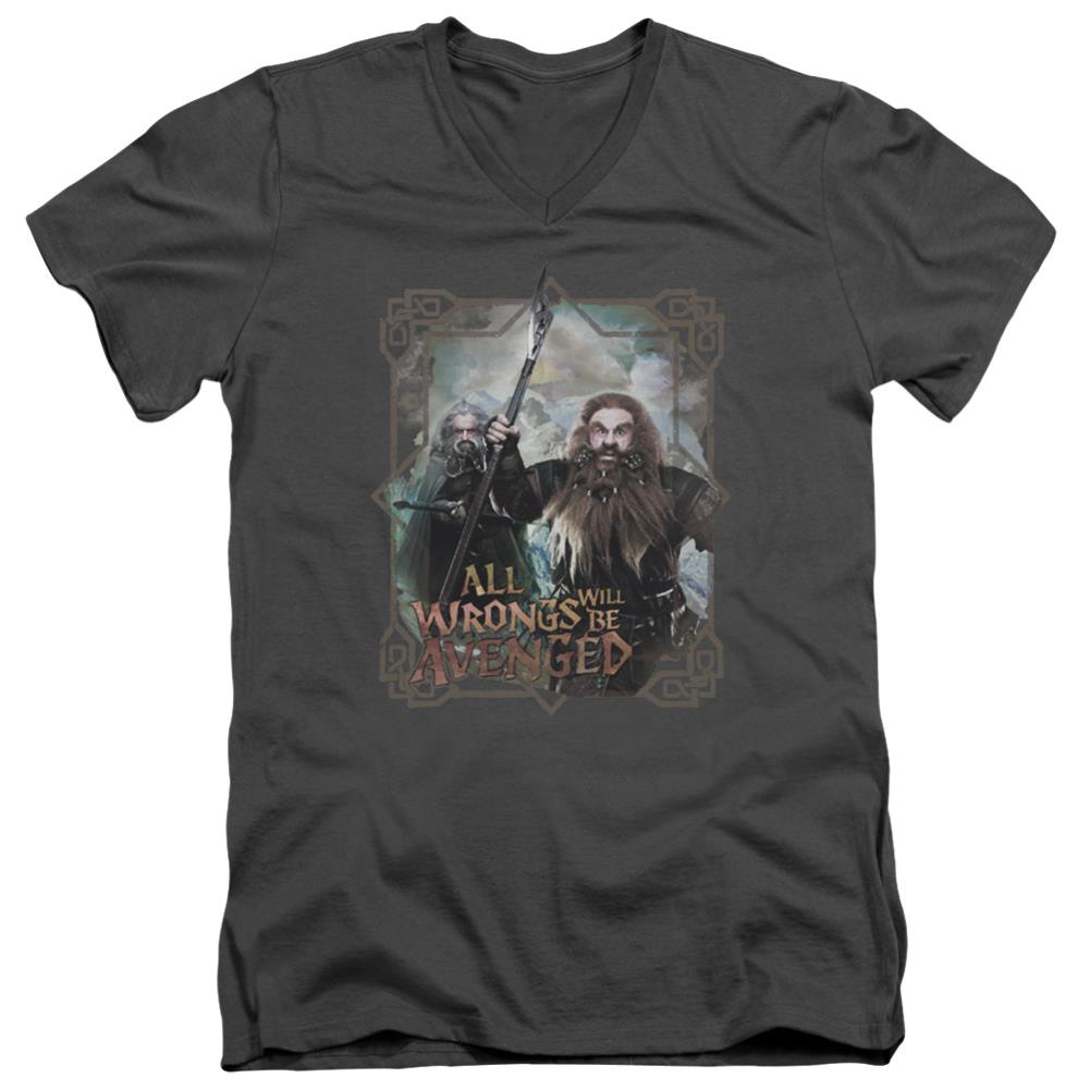 The Hobbit Wrongs Avenged Men's 30/1 Cotton Slim V-Neck T-Shirt
