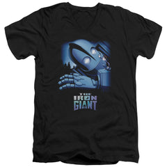 The Iron Giant Giant And Hogarth Men's 30/1 Cotton Slim V-Neck T-Shirt