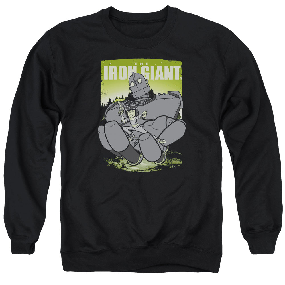 The Iron Giant Helping Hand Men's Crewneck 50 50 Poly Long-Sleeve T-Shirt