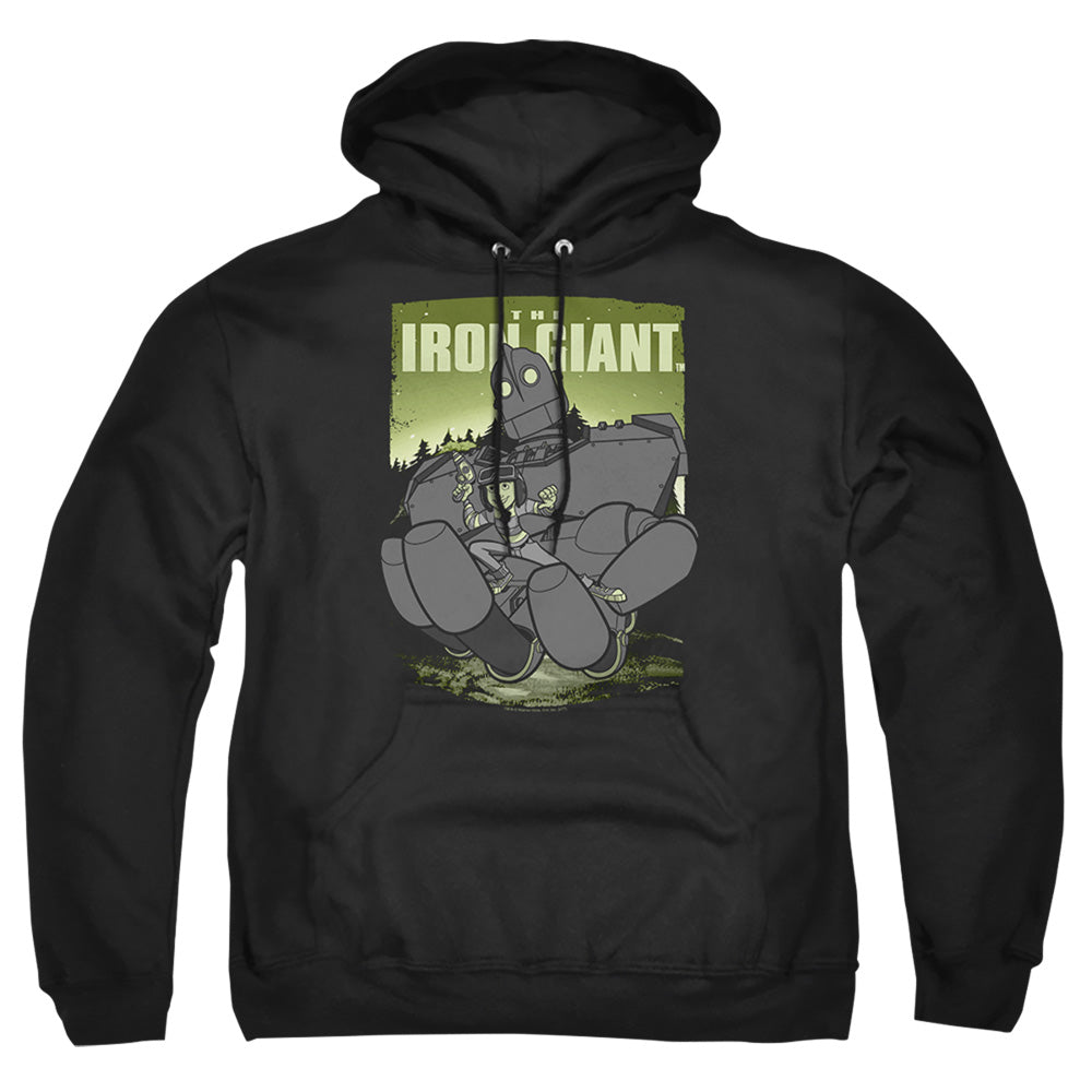 The Iron Giant Helping Hand Men's Pull-Over 75 25 Poly Hoodie
