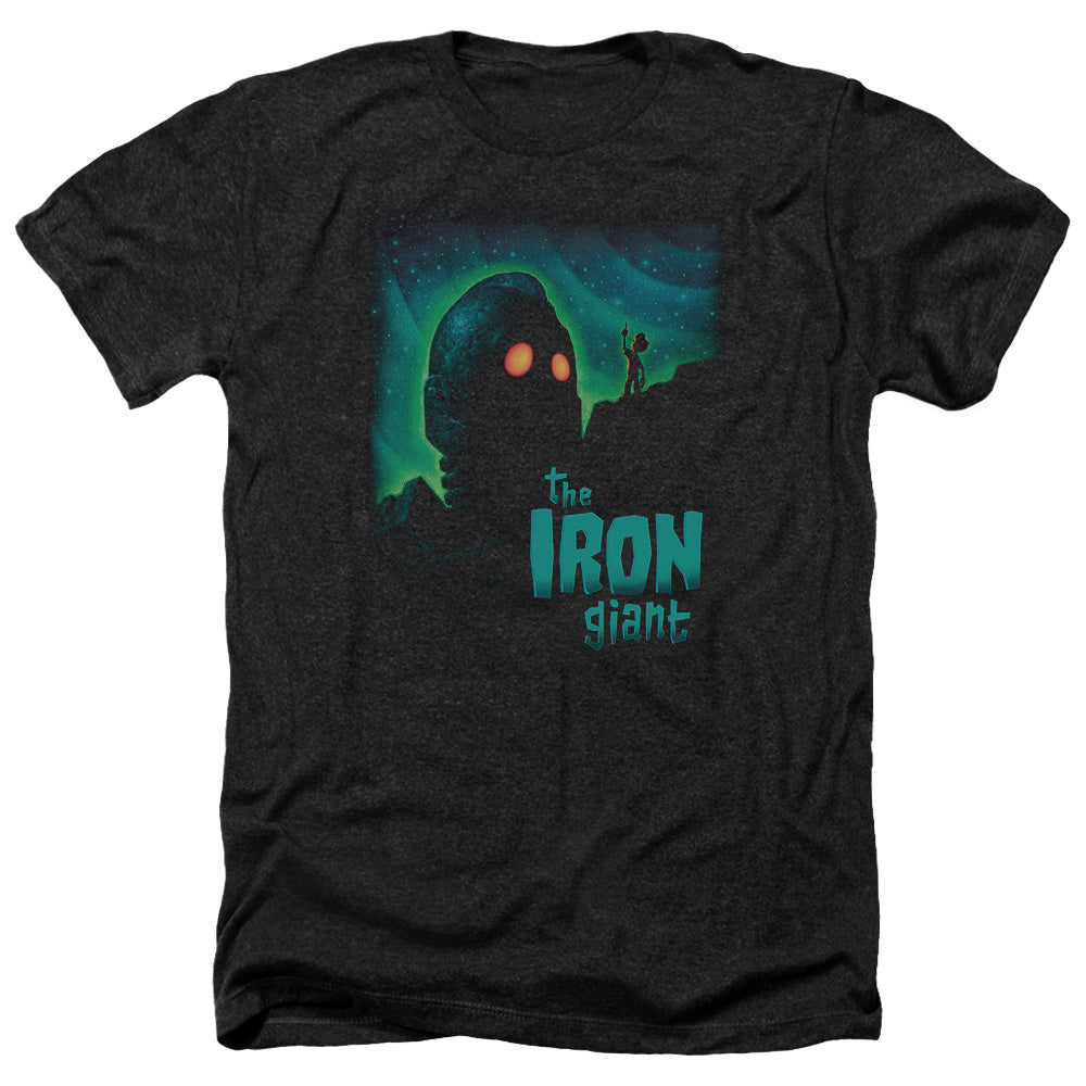 The Iron Giant Look To The Stars Men's 30/1 Heather 60 40 Poly Short-Sleeve T-Shirt