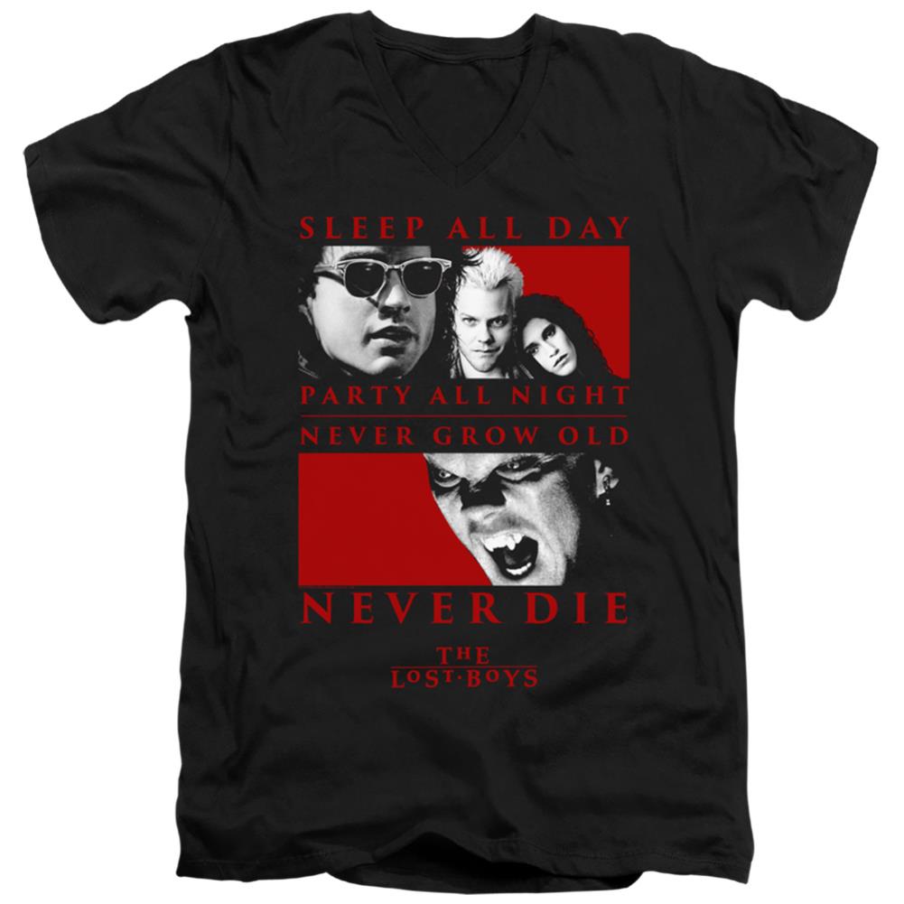 The Lost Boys Never Die Men's 30/1 Cotton Slim V-Neck T-Shirt