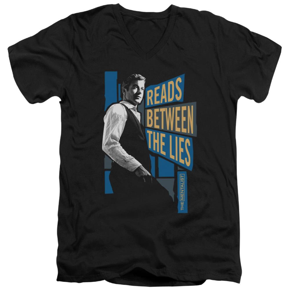 The Mentalist Between The Lies Men's 30/1 Cotton Slim V-Neck T-Shirt