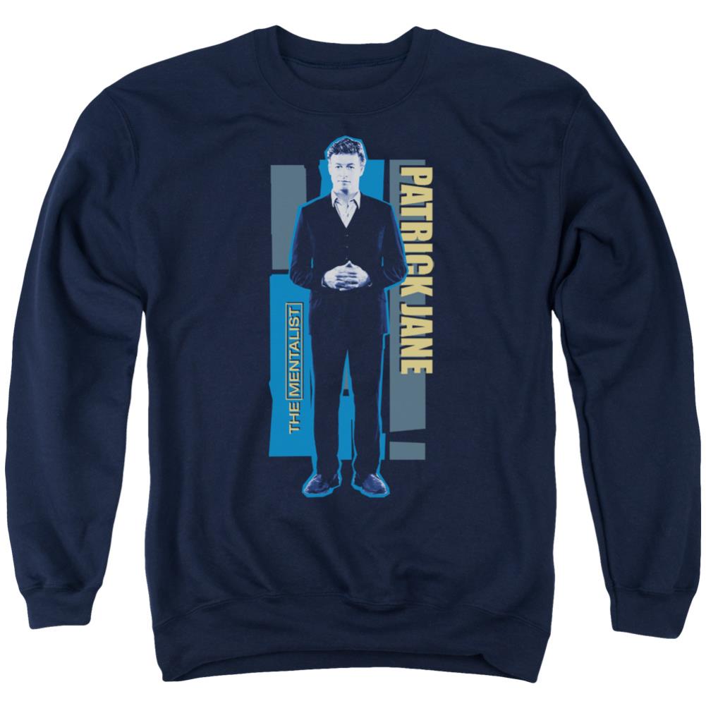 The Mentalist Patrick Jane Men's Crewneck 50 50 Poly Long-Sleeve T-Shirt