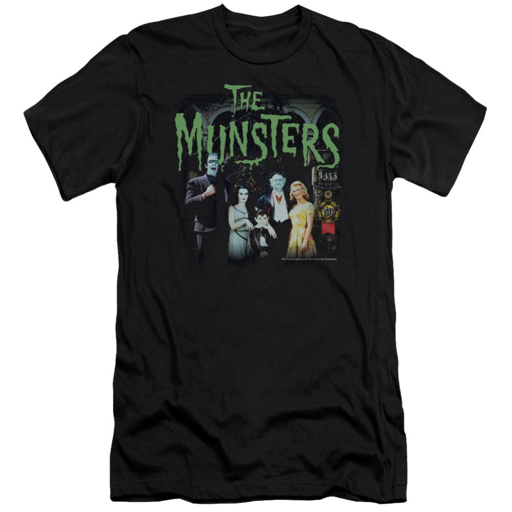 The Munsters 1313 50 Years Men's Ultra-Soft 30/1 Cotton Slim Short-Sleeve T-Shirt