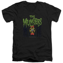 The Munsters 50 Year Logo Men's 30/1 Cotton Slim V-Neck T-Shirt