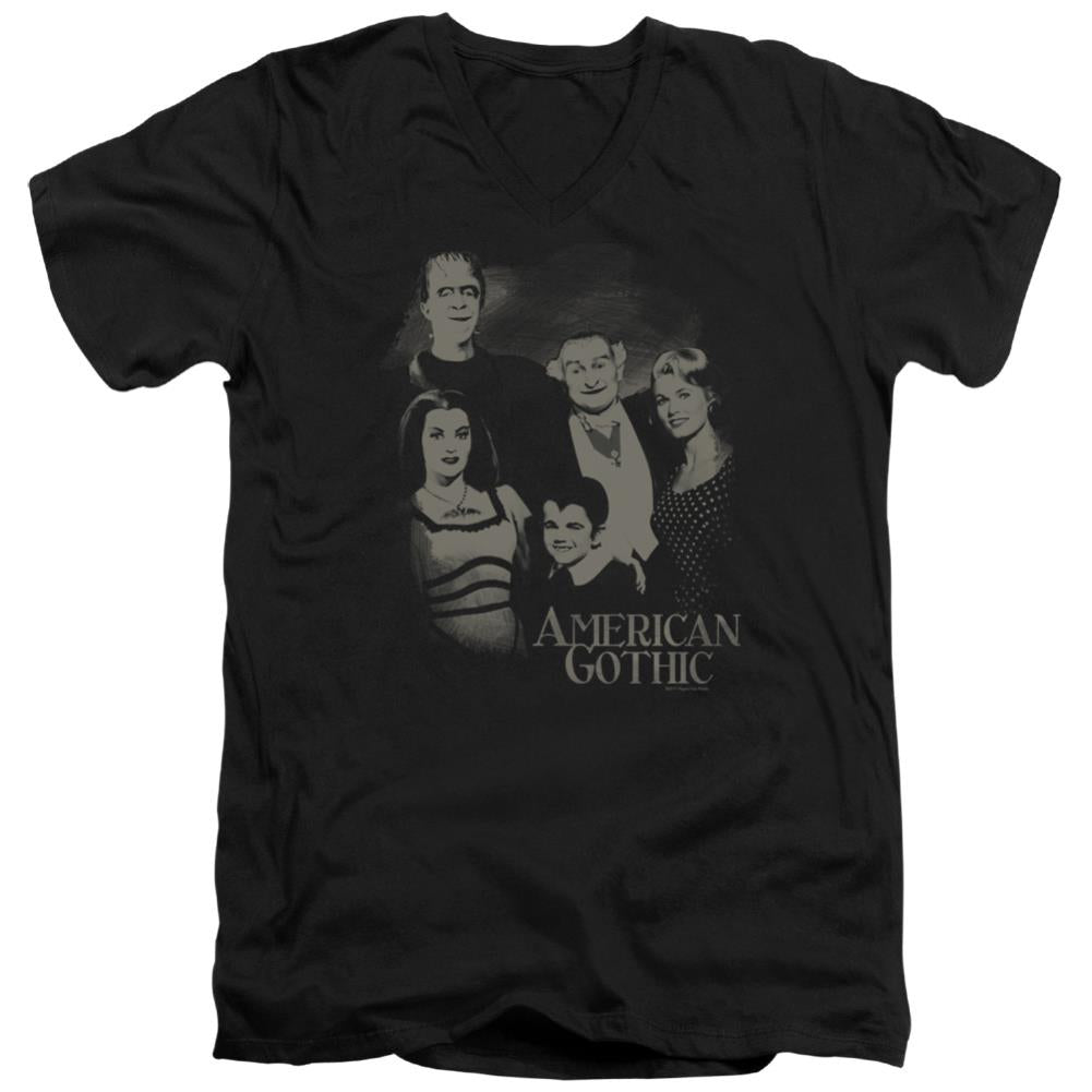 The Munsters American Gothic Men's 30/1 Cotton Slim V-Neck T-Shirt