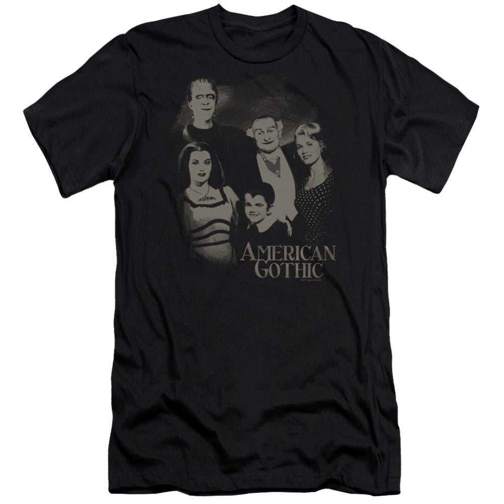 The Munsters American Gothic Men's Ultra-Soft 30/1 Cotton Slim Short-Sleeve T-Shirt