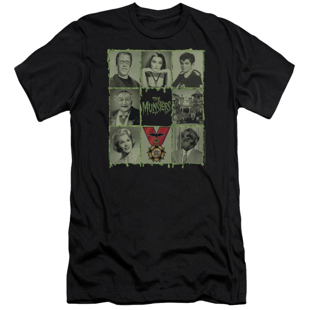 The Munsters Blocks Men's Ultra-Soft 30/1 Cotton Slim Short-Sleeve T-Shirt