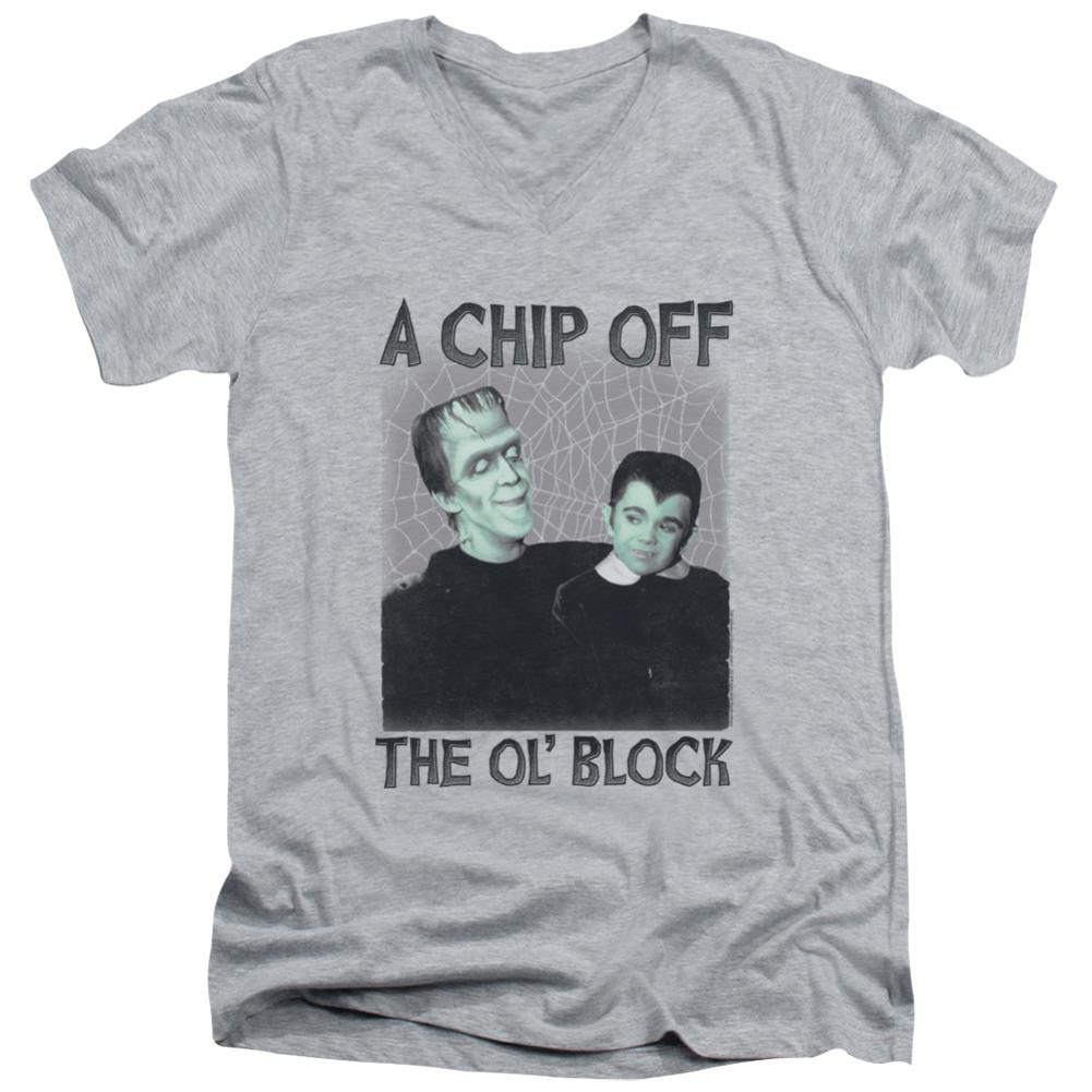 The Munsters Chip Men's 30/1 Cotton Slim V-Neck T-Shirt