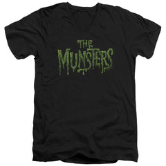 The Munsters Distress Logo Men's 30/1 Cotton Slim V-Neck T-Shirt