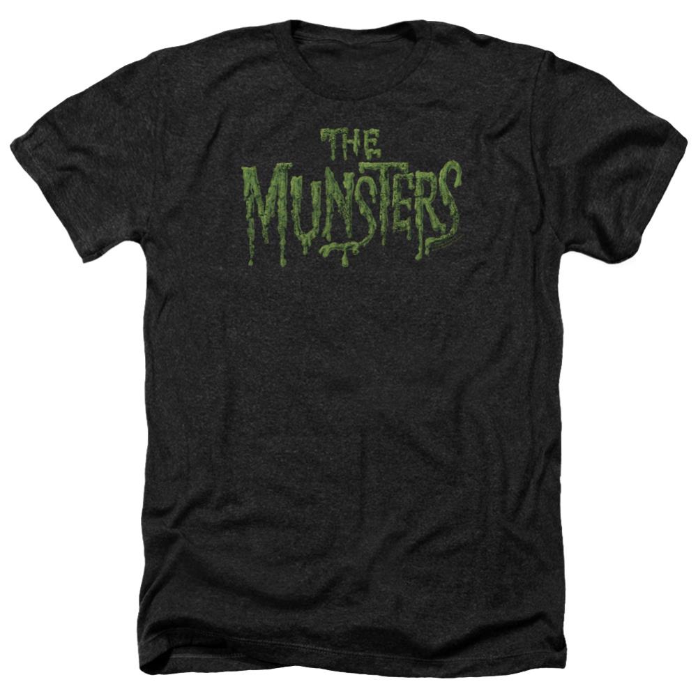The Munsters Distress Logo Men's 30/1 Heather 60 40 Poly Short-Sleeve T-Shirt