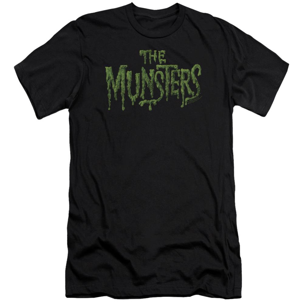 The Munsters Distress Logo Men's Ultra-Soft 30/1 Cotton Slim Short-Sleeve T-Shirt