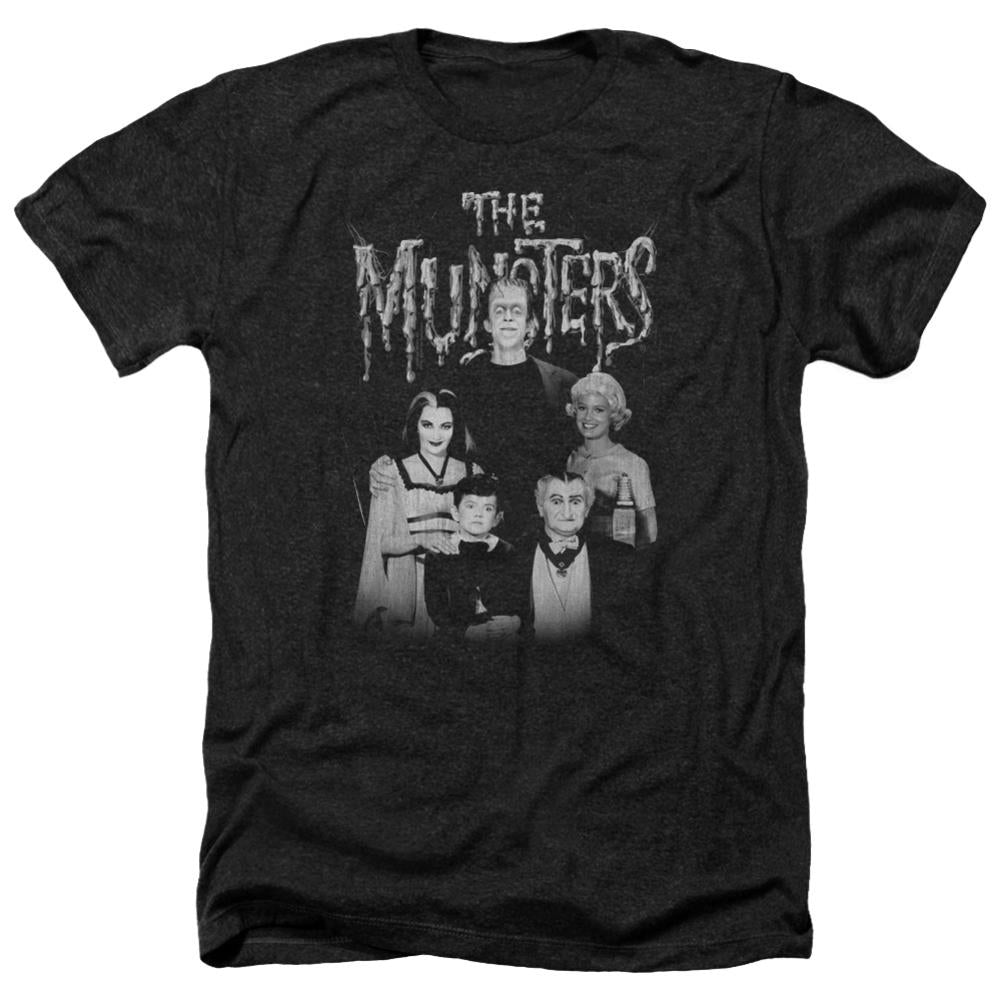 The Munsters Family Portrait Men's 30/1 Heather 60 40 Poly Short-Sleeve T-Shirt