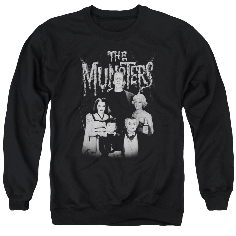 The Munsters Family Portrait Men's Crewneck 50 50 Poly Long-Sleeve T-Shirt