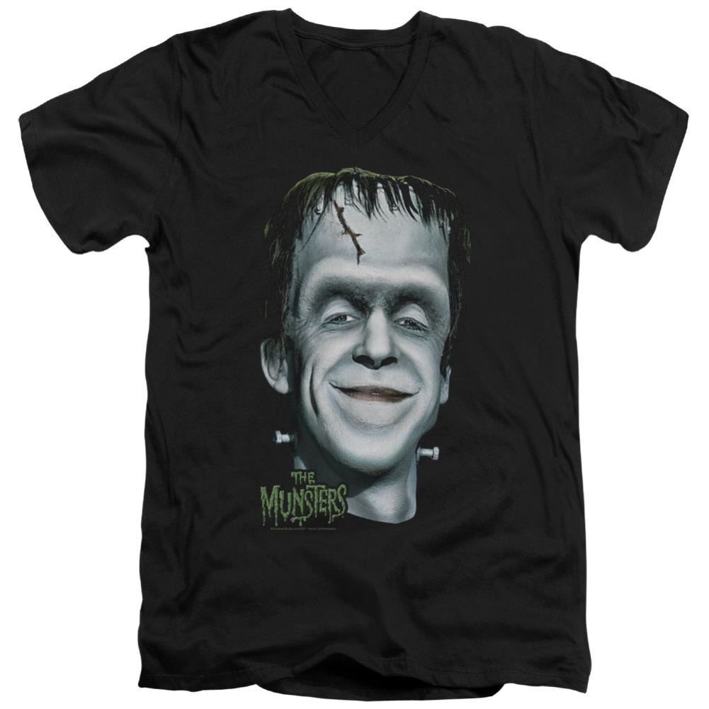 The Munsters Herman's Head Men's 30/1 Cotton Slim V-Neck T-Shirt