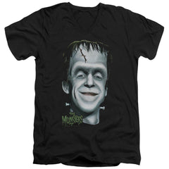 The Munsters Herman's Head Men's 30/1 Cotton Slim V-Neck T-Shirt