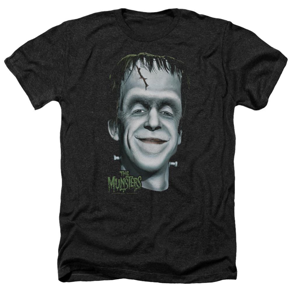 The Munsters Herman's Head Men's 30/1 Heather 60 40 Poly Short-Sleeve T-Shirt
