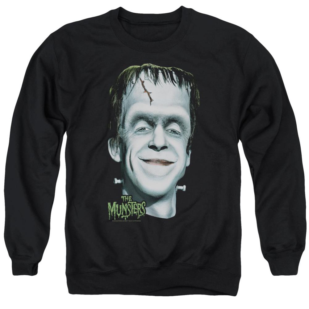 The Munsters Herman's Head Men's Crewneck 50 50 Poly Long-Sleeve T-Shirt