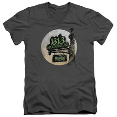 The Munsters Moonlit Address Men's 30/1 Cotton Slim V-Neck T-Shirt