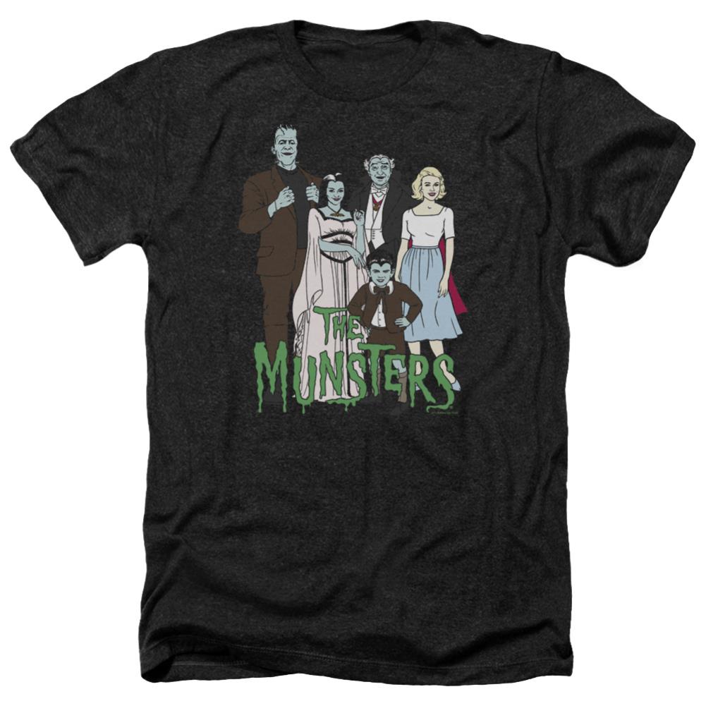 The Munsters The Family Men's 30/1 Heather 60 40 Poly Short-Sleeve T-Shirt