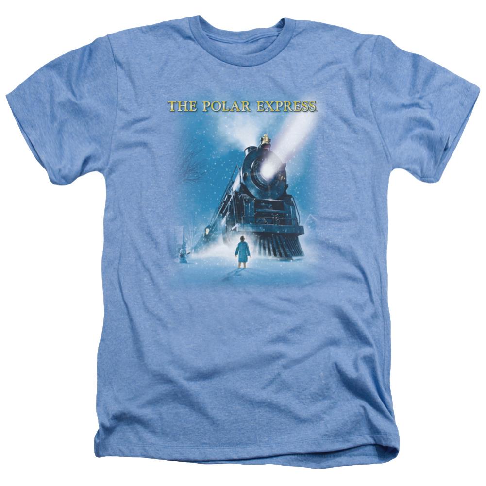 The Polar Express Big Train Men's 30/1 Heather 60 40 Poly Short-Sleeve T-Shirt