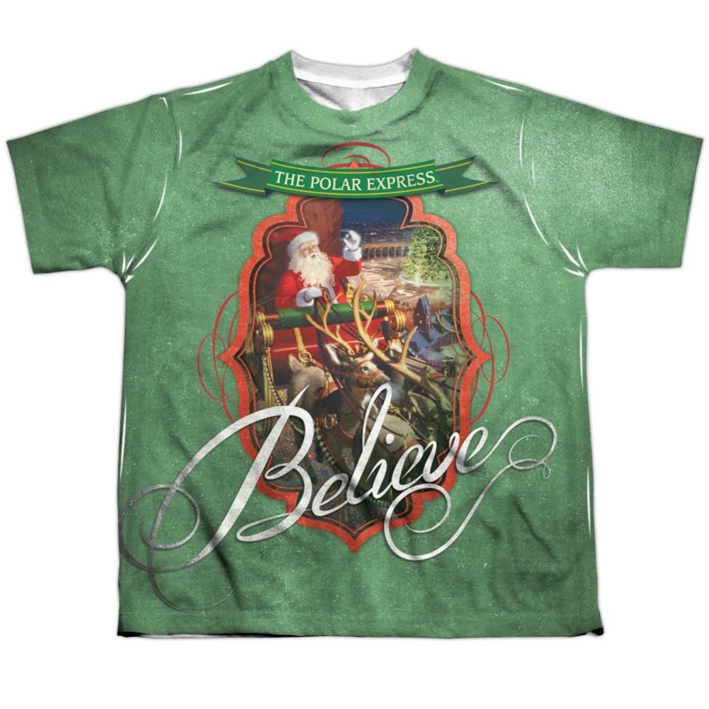 The Polar Express Santa Youth Regular Fit Poly Short-Sleeve T-Shirt