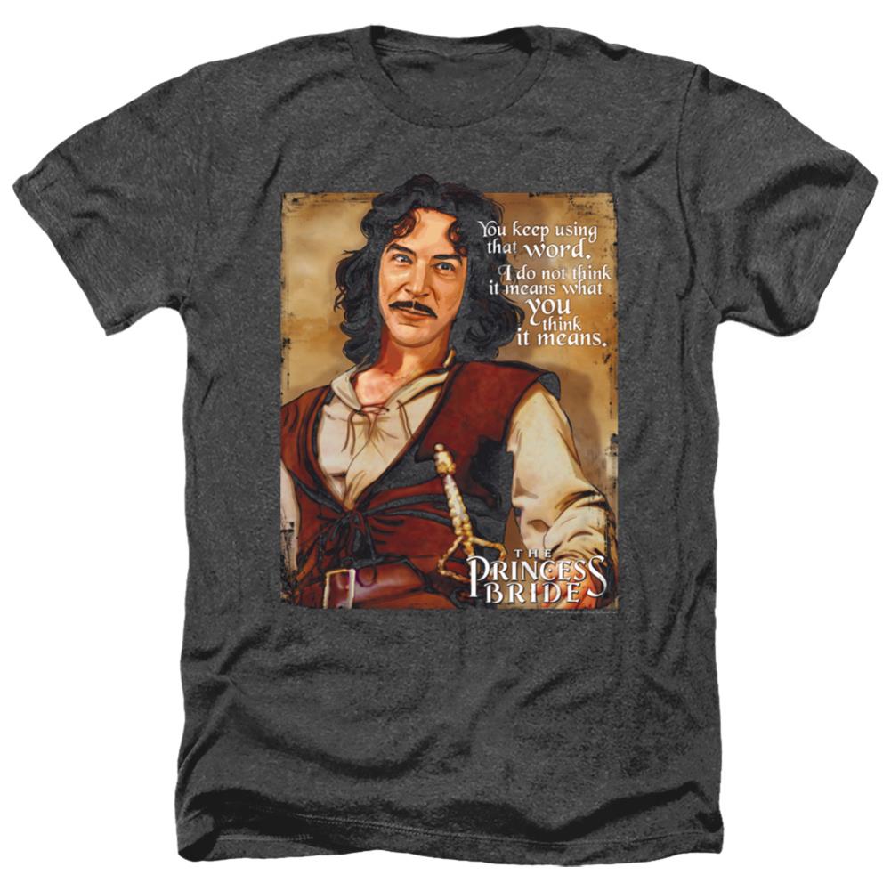 The Princess Bride Word Men's 30/1 Heather 60 40 Poly Short-Sleeve T-Shirt