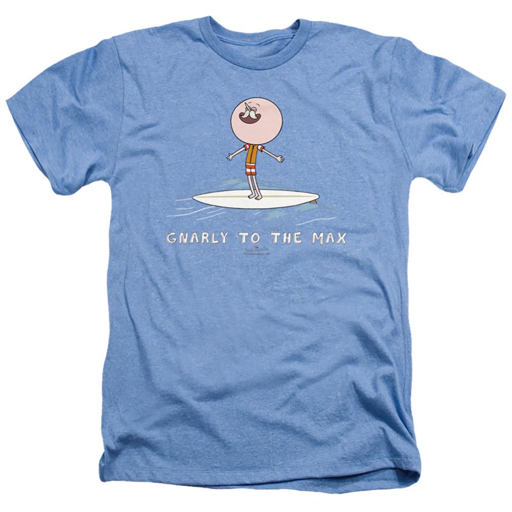 The Regular Show Gnarly Men's 30/1 Heather 60 40 Poly Short-Sleeve T-Shirt