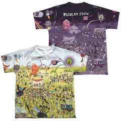 The Regular Show Group Shot (Front/Back Print) Youth Regular Fit Poly Short-Sleeve T-Shirt