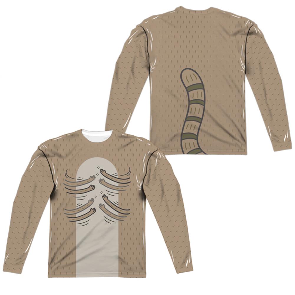 The Regular Show Hamboning (Front/Back Print) Men's Regular Fit Polyester Long-Sleeve T-Shirt