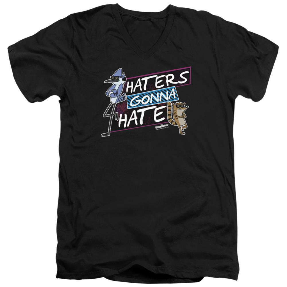 The Regular Show Haters Gonna Hate Men's 30/1 Cotton Slim V-Neck T-Shirt