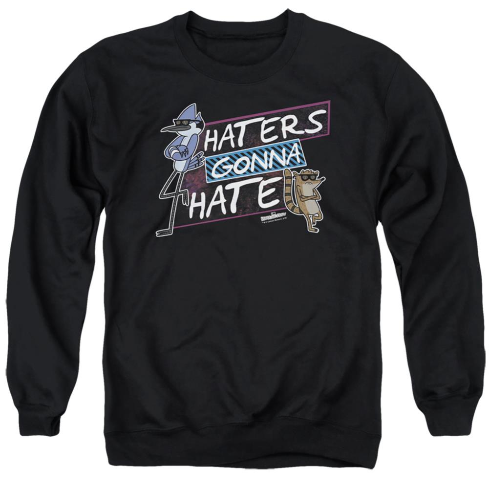 The Regular Show Haters Gonna Hate Men's Crewneck 50 50 Poly Long-Sleeve T-Shirt