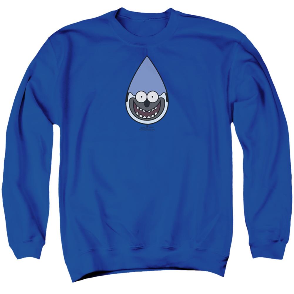 The Regular Show Mordecai Men's Crewneck 50 50 Poly Long-Sleeve T-Shirt