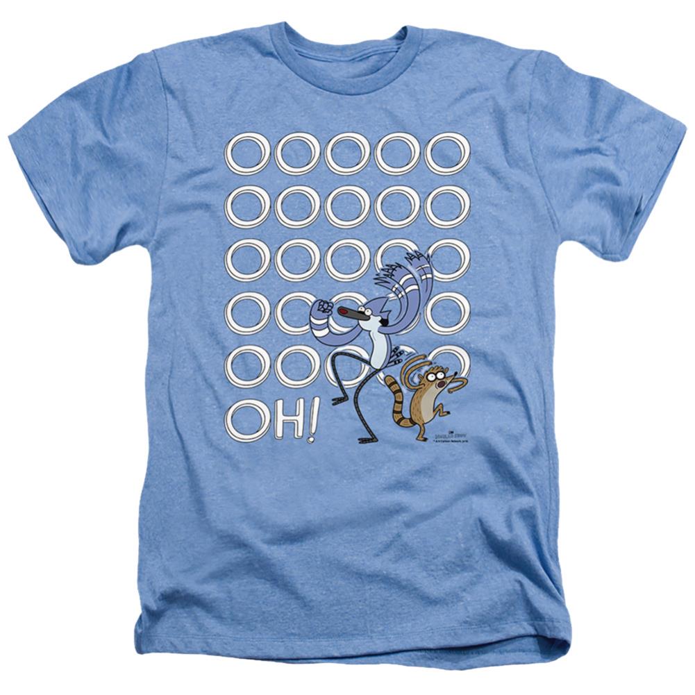 The Regular Show Oooooh Men's 30/1 Heather 60 40 Poly Short-Sleeve T-Shirt